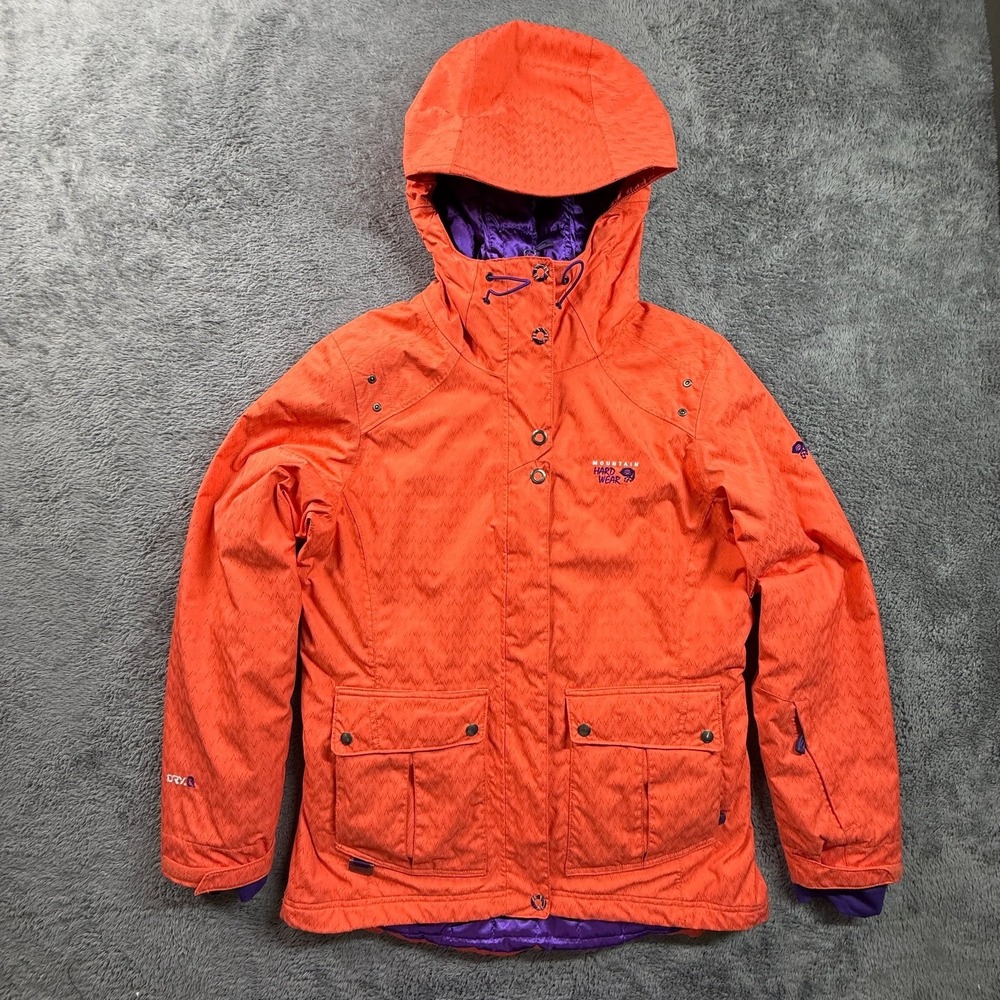 Mountain Hardwear M DryQ Insulated Waterproof Ski Jacket Orange Purple